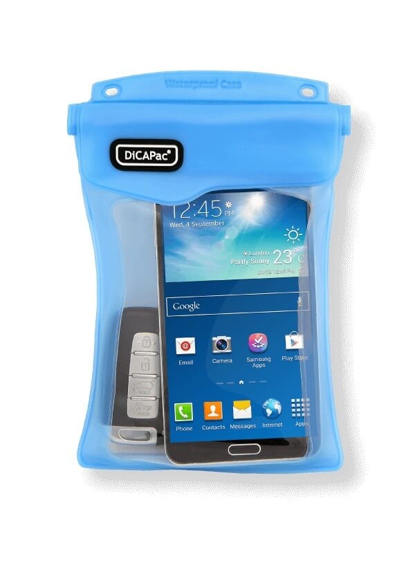 Dicapac WP-M45 Unterwasser Schutzhülle für Smartphones mit sehr großem Display - blau - vorne