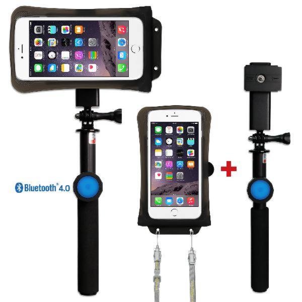 DiCAPac Action DRS-C2 wasserdichtes Smartphone Hüllen Set - mit Bluetooth Selfie Stick