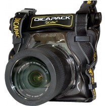 DiCAPac WP-S5 wasserdichte Spiegelreflex-Kameratasche - vorne mit Kamera