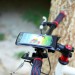 bicycle mounted DiCAPac ActionDB-C2 waterproof phone pouch - bicycle handlebars